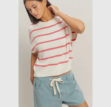 Load image into Gallery viewer, Stripe Knit Top | Taffy Pink

