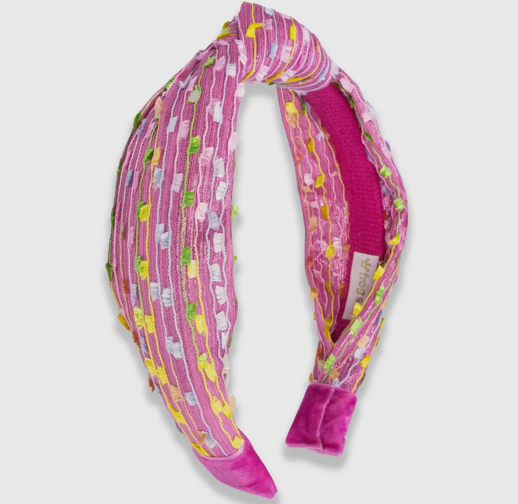 Knot Headband | Pink Confetti