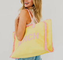 Load image into Gallery viewer, Hanalei Terry Cloth Beach Tote | Yellow
