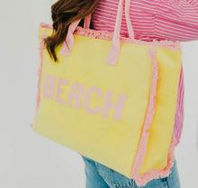 Load image into Gallery viewer, Hanalei Terry Cloth Beach Tote | Yellow
