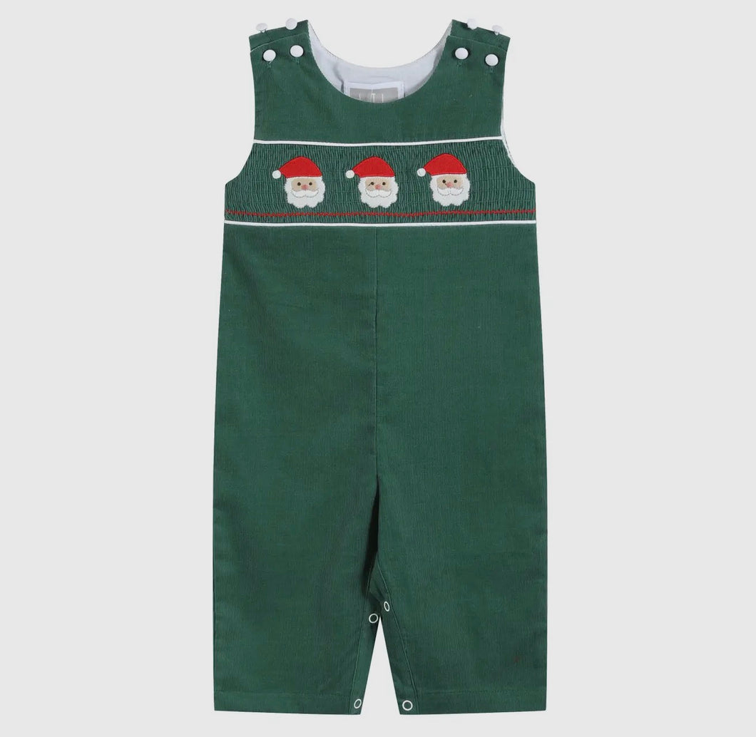 Corduroy Santa Smocked Overalls
