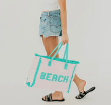 Load image into Gallery viewer, Hanalei Terry Cloth Beach Tote | Pink
