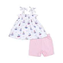 Load image into Gallery viewer, Angel Dear Bubbly Sailboats Biker Short Set
