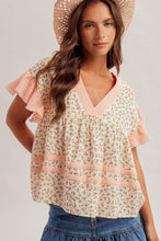 Load image into Gallery viewer, Ditsy Floral Babydoll Top | Peach
