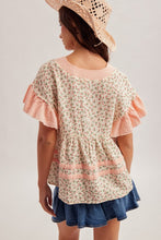 Load image into Gallery viewer, Ditsy Floral Babydoll Top | Peach
