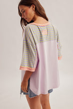 Load image into Gallery viewer, Audrey Striped Oversized Top | Lavender
