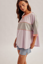 Load image into Gallery viewer, Audrey Striped Oversized Top | Lavender
