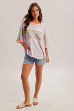 Load image into Gallery viewer, Audrey Striped Oversized Top | Lavender
