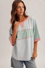 Load image into Gallery viewer, Audrey Striped Oversized Top | Sky Blue
