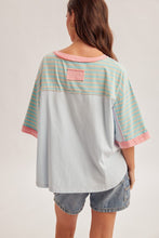 Load image into Gallery viewer, Audrey Striped Oversized Top | Sky Blue
