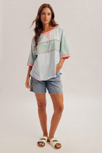 Load image into Gallery viewer, Audrey Striped Oversized Top | Sky Blue
