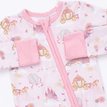 Load image into Gallery viewer, Princess Unicorns &amp; Castle Zipper Romper
