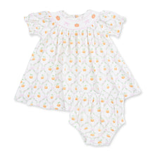 Load image into Gallery viewer, Pretty Pumpkin Trellis Dress + Bloomer

