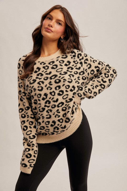 Fuzzy Leopard Sweater