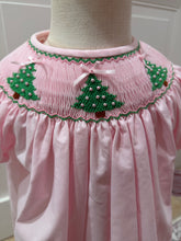 Load image into Gallery viewer, Christmas Tree Smocked Dress | Pink
