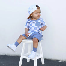 Load image into Gallery viewer, Checkered Tee, Sky Blue
