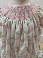 Load image into Gallery viewer, Smocked Bow Floral Bishop Dress
