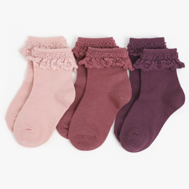 Sugar Plum Lace Midi Sock 3-pack