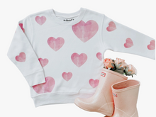 Load image into Gallery viewer, Watercolor Hearts Sweatshirt
