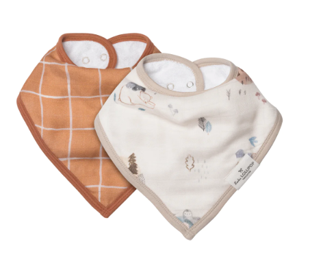 Bandana Bib Set, Cozy Forest