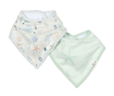 Bandana Bib Set, Seashells