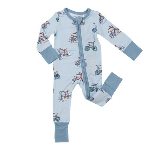 Blue Bikes Zipper Romper