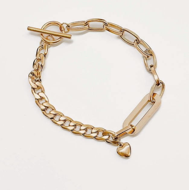 Geometric Oval Link Chain Bracelet