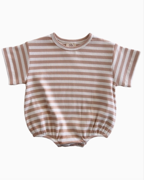 Tan Stripe Ribbed Bubble