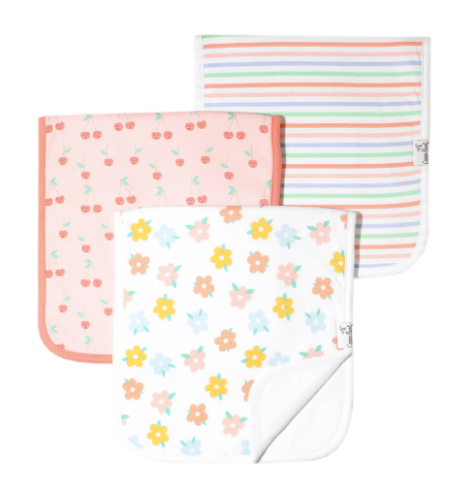 Cheery Burp Cloth Set (3-pack)