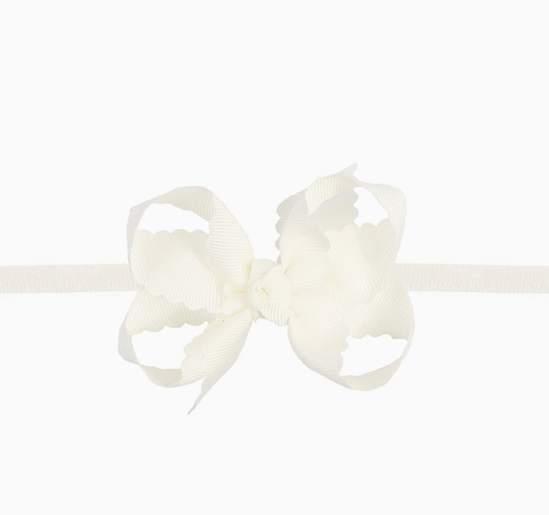 Scalloped Edge Headband | Antique White