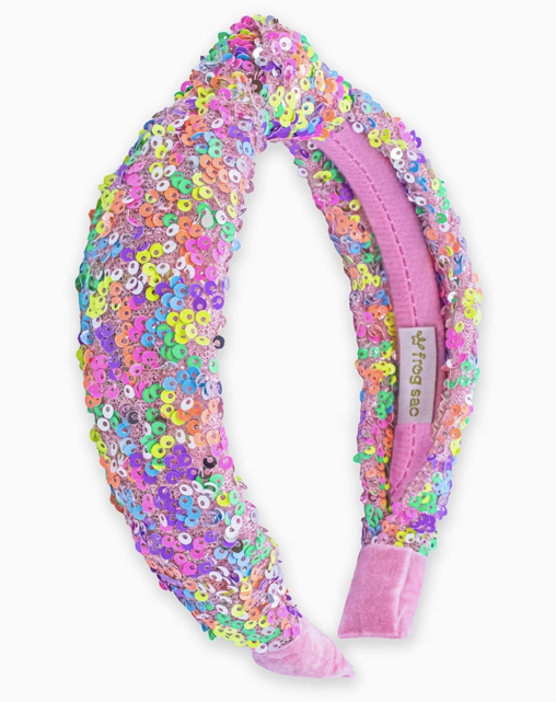 Sequin Knot Headband, Rainbow