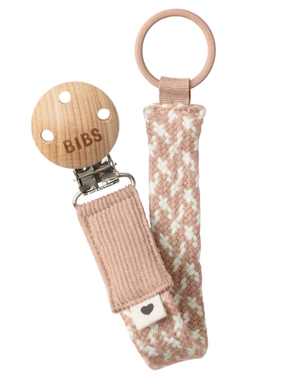 BIBS Pacifier Clip | Blush & Ivory