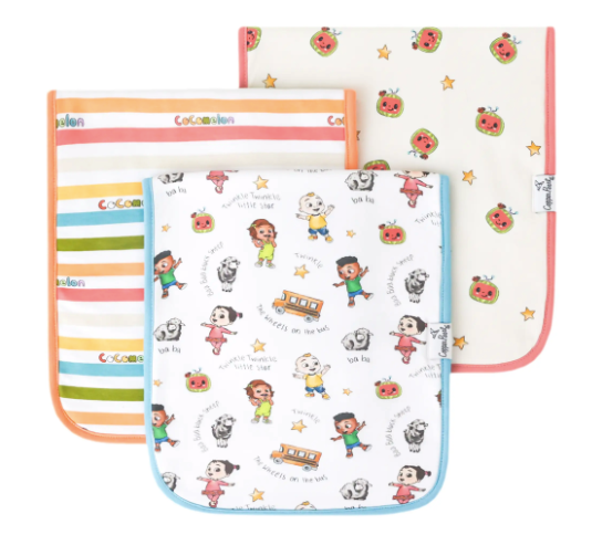 Cocomelon Friends Burp Cloth Set (3-pack)