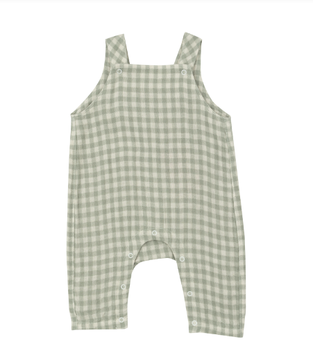 Mini Green Gingham Overalls