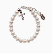 Load image into Gallery viewer, Lacey Pearl Cross Bracelet
