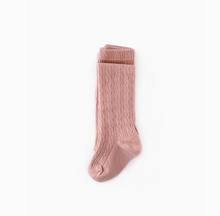 Load image into Gallery viewer, Cable Knit Tights | Blush
