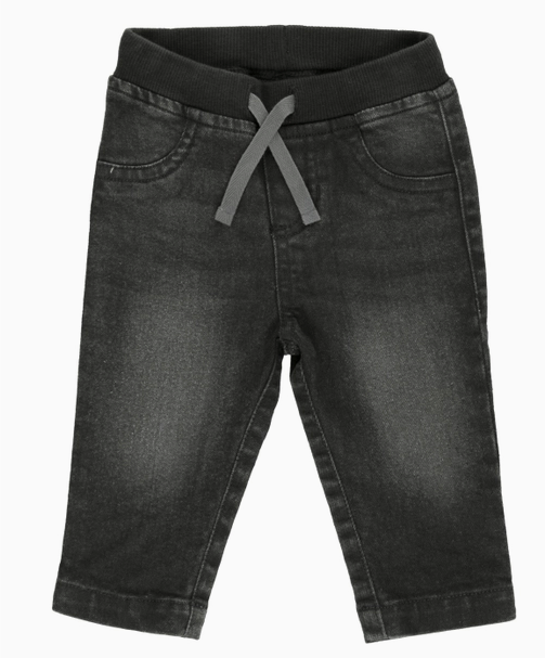 Boys Black Wash Pull On Jeans