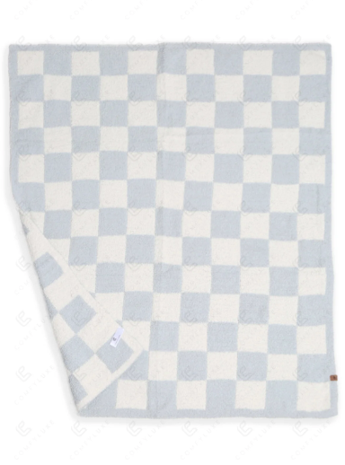 Checkered Comfy Luxe Blanket | Blue