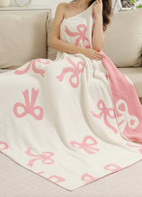 Load image into Gallery viewer, Pink Bow Comfy Luxe Blanket
