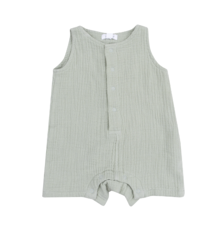 Muslin Shortie Romper | Desert Green