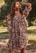 Load image into Gallery viewer, Boho Baby Doll Dress | Mocha Wave
