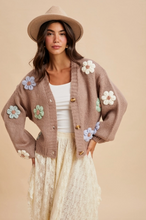 Load image into Gallery viewer, Darling 3D Floral Cardigan | Mocha
