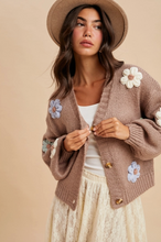 Load image into Gallery viewer, Darling 3D Floral Cardigan | Mocha
