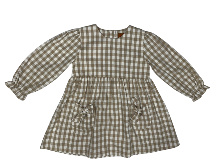 Jordyn Dress | Khaki Gingham