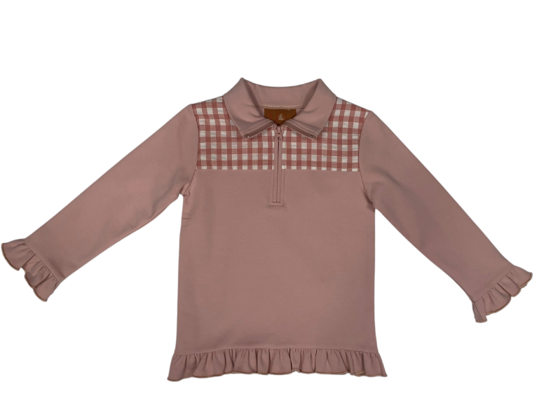 Ellie Zip Pullover | Rose