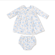 Load image into Gallery viewer, Baby Blue Floral Peter Pan Smocked Dress
