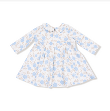 Load image into Gallery viewer, Baby Blue Floral Peter Pan Smocked Dress
