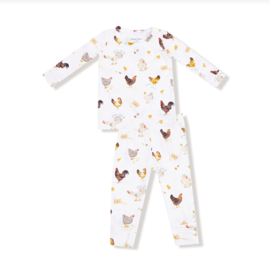 Chickens Pajama Set | White