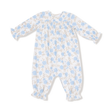 Load image into Gallery viewer, Baby Blue Floral Smocked Romper
