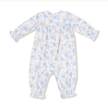 Load image into Gallery viewer, Baby Blue Floral Smocked Romper
